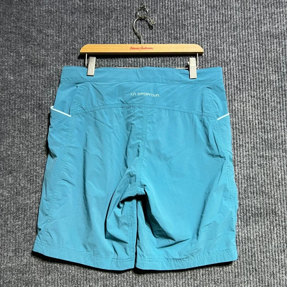 La Sportiva Spit Short Women Size M Teal Hiking Climbing Technical Outdoor Gear